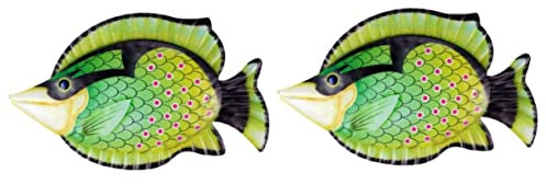 Zerodeko 2st Dekorativer Fisch-wandbehang Ländliche Einrichtung Metallkunst-wandbehang Metallwand Fisch Meeresskulptur Fisch Aus Metall Meeresfische Hängen Garten Eisen Draussen Ornament