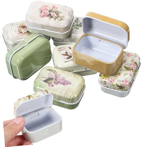 PACKOVE 8stücke Blechdose Mit Deckel Klein Vintage Schmuckkästchen Metallbox Aufbewahrungsbox Blumenmuster Für Schmuck Edelsteine Zuhause
