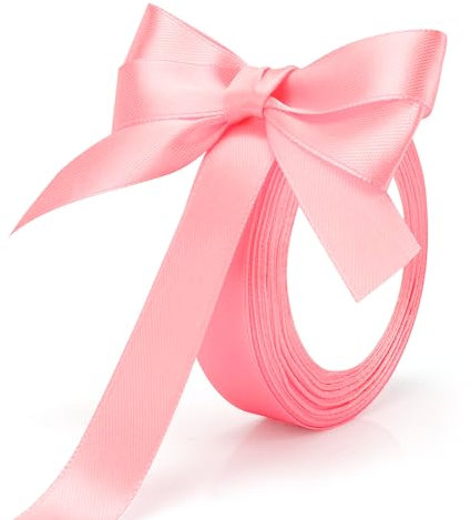 Geschenkband Rosa, Valentinstagsband, Satinband, Schleifenband, Polyesterband für Hochzeit und Dekorationen - 22m x 20mm