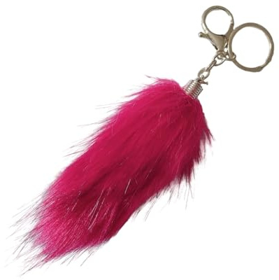 Schlüsselanhänger mit Fuchs-Schwanz, Quasten, hängende Ornamente, einfacher Charm, Schlüsselanhänger, Dekoration, Taschenanhänger, Handtaschen-Zubehör, Auto-Schlüsselanhänger für Mädchen, Frauen,