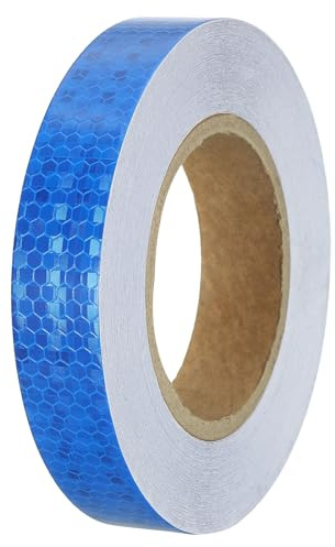 PATIKIL Ruban Réfléchissant, 2,5 cm x 25 M, Imperméable, Haute Visibilité, Adhésif Autocollant, Bandes de Signalisation Extérieures pour Remorques, Camions, Voitures, Vélos, Bleu