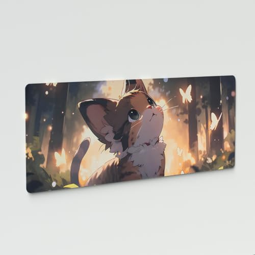 Sumgsn Large Mouse Mat Cute Cat Mousepad Rubber Material Non-slip Used for Computer Office or Gaming（31.4 * 11.8 * 0.12in）