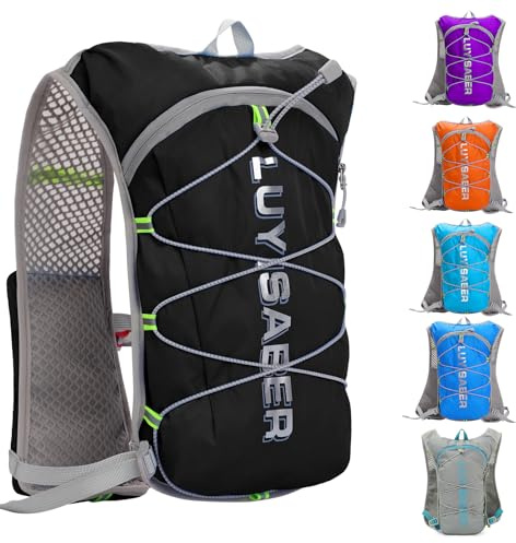 Sac à dos d'hydratation léger et réglable, compatible vessie d'eau 2 L, respirant et réfléchissant pour course à pied, homme et femme