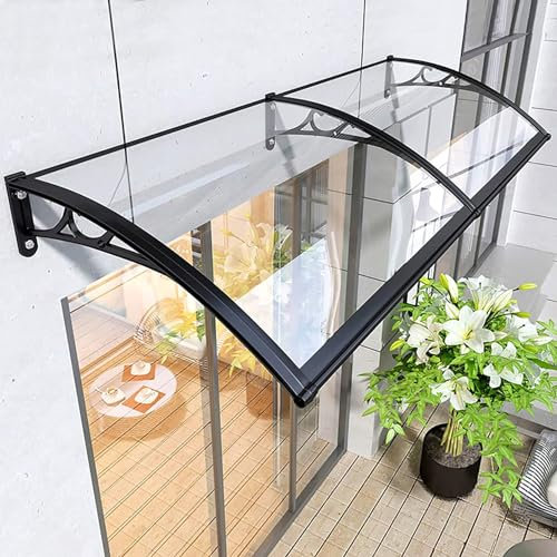 Auvent de porte d'entrée, pluie, neige, patio, jardin, garage, fenêtres en polycarbonate, panneaux de toiture d'ombrage pour camping-car, support en aluminium pour terrasse de maison (coloré)