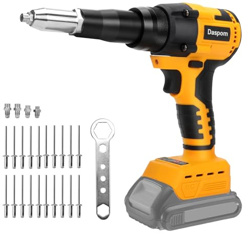 Daspom Cordless Rivet Gun Compatible with DeWalt 20V MAX Battery(No Battery), Electric Rivet Gun Kit, Brushless Pop Rivet Gun, for Rivets 1/8'', 5/32'', 3/16, 1/16