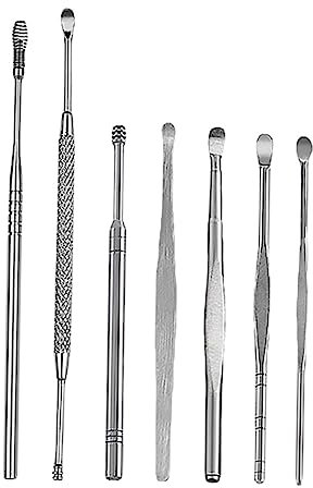 BCOATH 2sätze Stainless Steel Ear Cleaning Tools Teiliges Ohrenschmalz-entferner Kit Für Effektive Ohrreinigung Und Pflege Für Zuhause Und Unterwegs Silber