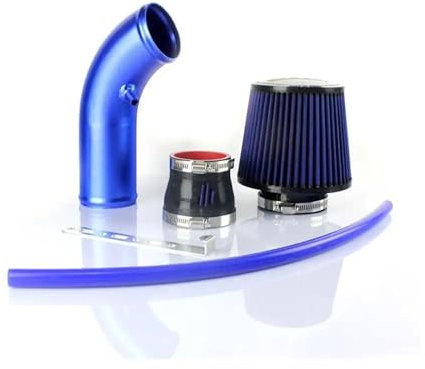 76mm High Flow Für Auto Gummi Schlauch Verbinden Filter Turbine Kompressor Universal Turbo Air Ansaugrohr Kit Lufteinlass Auto Ansaugschlauch(Blau)