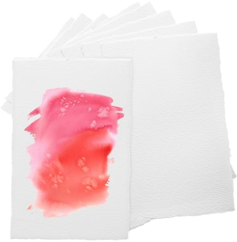 VILLCASE Aquarellpapier 25 Blatt 4X6 Zoll Kaltgepresstes Künstlerpapier Mit Büttenrand Struktur Für Aquarellkarten Malerei Skizzieren Und Basteln