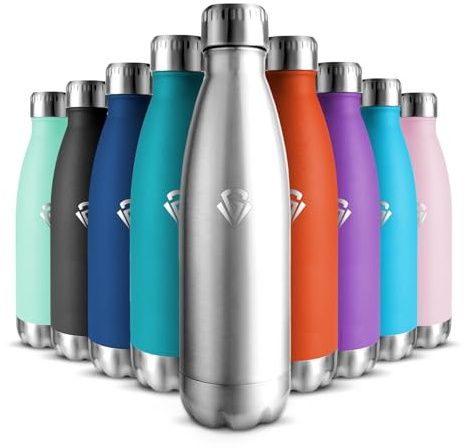 Botella Agua Niños 500ML, Sin BPA, Botella Agua Acero Inoxidable, Cantimplora Infantil, Acero Inoxidable 18/8, A Prueba de Fugas Reutilizable, Termo para Gimnasio, Escuela, Deporte, Niño, Niña