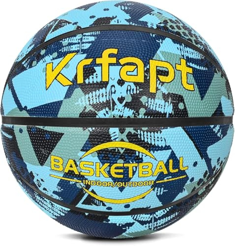 Krfapt Basketball Kinder Größe 5 & 3 Größe 7– Weicher Mini-Ball mit Griffiger Oberfläche, Ideal für Schule & Training (Outdoor/Indoor) (Blau, 3)