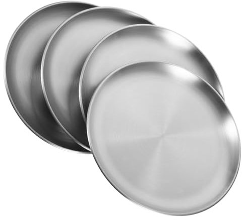 Zerodeko 4pezzi Teglia Rotonda Antiaderente Per Pizza Teglie Per Torte Teglia Da in Acciaio Inossidabile Utensile Per Distribuzione Uniforme Del