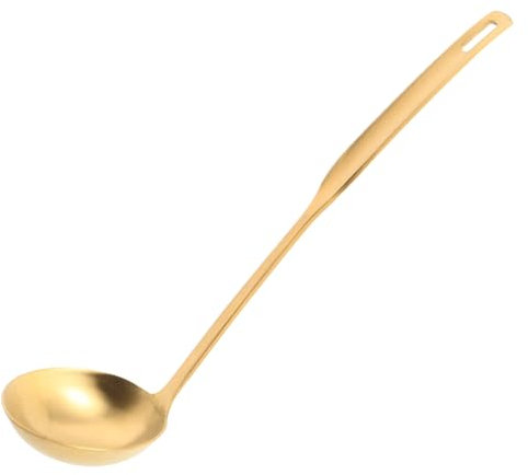 KOCKSHION Cucharón De Cocina Dorado De Acero Inoxidable 304, Tamaño Pequeño, Grueso y Resistente, Adecuado Para Servir Sopa y Guisos Ollas Calientes, Utensilio Multifuncional Para Cocina Doméstica