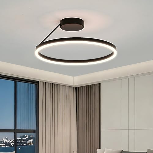 kaixunl Ring Deckenlampe, Runde LED Deckenleuchte, Moderne Einfache Deckenlampen, Schwarze Warme Farben deckenleuchten, Geeignet für Wohnzimmer, Esszimmer, Schlafzimmer, Küche, Korridor, Flur 40cm
