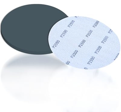 Carta vetrata da 150 mm, per lucidatura, grana 2500, dischi abrasivi da 150 mm, velcro per levigatrice orbitale (18 pezzi)