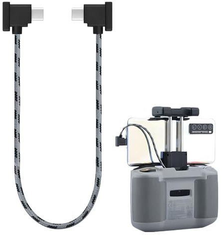 Câble de Télécommande Micro Usb vers Usb C Compatible avec Télécommande DJI Mini SE/Mavic Mini/Air, Micro-USB vers USB-C à Angle Droit 30cm, Nylon Tressé Résistant,Transfert Données & Charge OTG