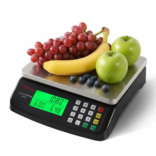 aichilra Bilancia da cucina digitale Aichilra 30 kg/1g Alimentare Professionale bilancia elettronica da cucina con calcolo del prezzo e funzione di conteggio e tara,Display LCD,Nero