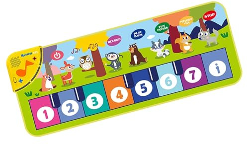 Greabuy Klaviermatte Musikspielzeug mit wasserdichten Oberflächen und dicker Polsterung für Musikerkundung und Motorikentwicklung Interaktive Kleinkind Klavierbodenmatte