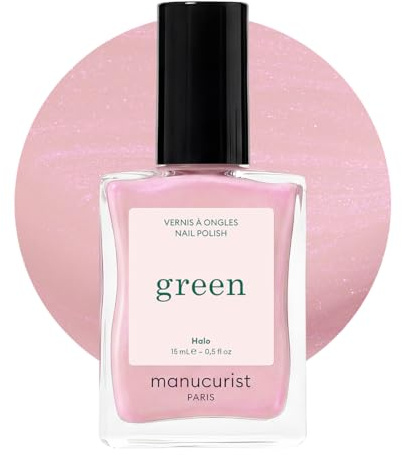 Manucurist - Green Smalto Unghie Halo - Malva Lattiginoso Glazed - Smalti per Unghie classico 9-Free - Vegano e di Origine Biologica (80%) - Manicure Professionale - 15ml - Nail Polish