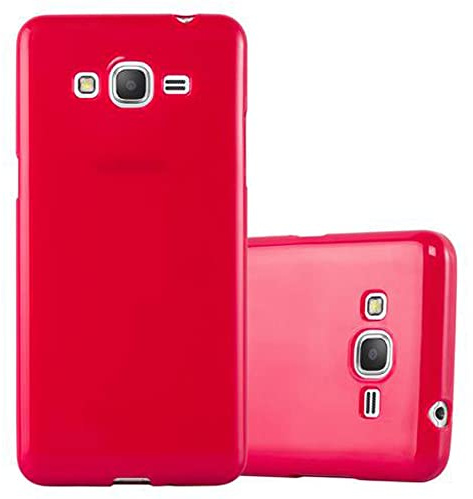 Cadorabo Hülle kompatibel mit Samsung Galaxy Grand Prime Schutzhülle TPU Silikon Case Jelly Design Slim Kratzfest Weiche Gummi mit Rundumschutz Case Hülle für Galaxy Grand Prime in Rot