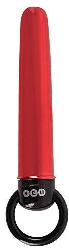 ORION Vibrator „Vibe metallic“ - intensiver Mini-Vibrator für Frauen, mit Rückholring, zur Anus- und Vagina-Stimulation, im Metallic-Design, rot