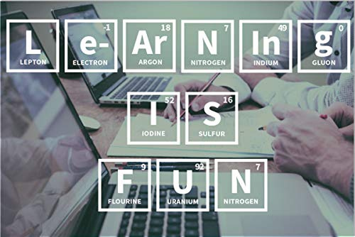 JMM Industries Learning is Fun Periodic Table Elements and Subatomic Particles Motivational Educational Inspsirational Poster 12-Inches by 18-Inches Print Wall Art CAP00006