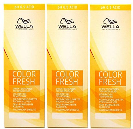 3 er Pack Wella Color Fresh Tönungsliquid 3/07 DUNKELBRAUN NATUR-BRAUN 75 ml