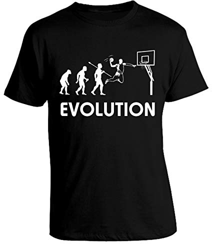 bubbleshirt T-Shirt Uomo Nera Basket Evolution - Maglietta Evoluzione Basket - Idea Regalo Divertente Sportiva - 100% Cotone - Manica Corta - Taglie S-XXL
