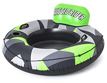 Bestway 43280 Salvagente Poltrona Gonfiabile Rugged Rider, 1 Posto, Multicolore, 121x121x47 cm