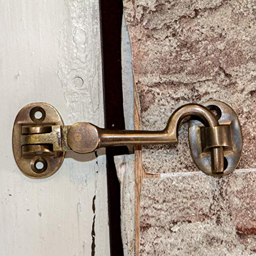 Antikas - Hochwertiger Kajüthaken - Antik-Messing, Fallhaken Schiff- 10 cm