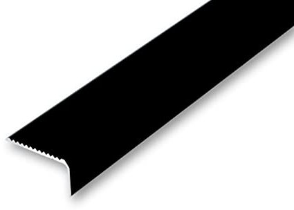 (20,74EUR/m) 44 x 23 x 900 mm Treppenwinkel schwarz ungebohrt Treppenkantenprofil Treppenkante grob gerieft, stabil und rutschhemmend