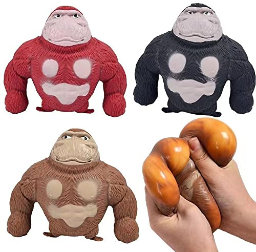 Gorilla-Figur zum Stressabbau, Latex Monkey Gorilla Toys, Anti-Angst-Reizbarkeits-Gorilla-Spielzeug, Weiches Squeeze-Spielzeug, Geeignet für Freizeit, Unterhaltung, Stressabbau（braun）