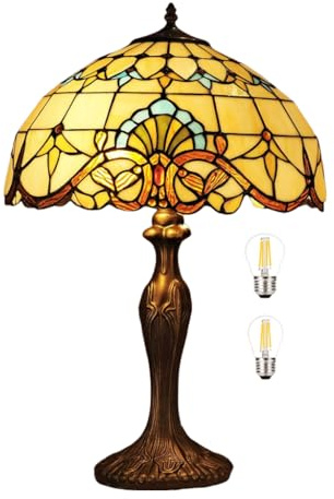 Bidesen 16-zoll-buntglas-tischlampe Im Tiffany-stil Mit 16 Zoll Breitem, Handgefertigtem Lampenschirm Für Wohnzimmer, Schlafzimmer, Nachttisch, Couchtisch