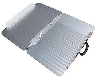 Rollstuhlrampe aus Aluminium – 180 cm Länge - Extra Breite: 83,5 cm - Tragbare Schwellenampe bis 300 kg