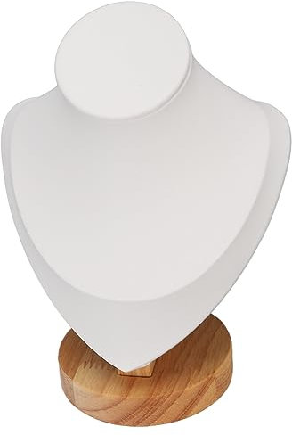 Akozon Tenedor Gris del Collar, Soporte del Tenedor de la Exhibición para el Cuero de la PU de la Franela del Registro del Collar de la Tienda Al por Menor (WHITE)