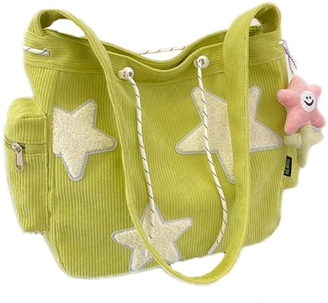 Makukke Cord Damen Umhängetasche, Cute Tote Bag Crossbody Bag Shopper Schultertasche für Schule Büro Arbeit Reisen Ausflug Einkauf
