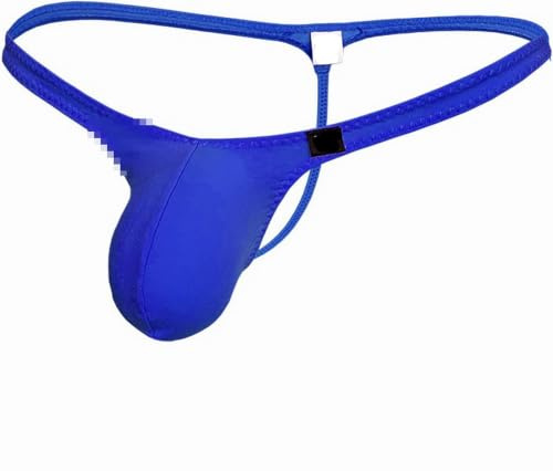 Faringoto Herren-Stringtanga, Unterwäsche, T-Rücken, niedrige Taille, sexy Höschen, Saphirblau, Large