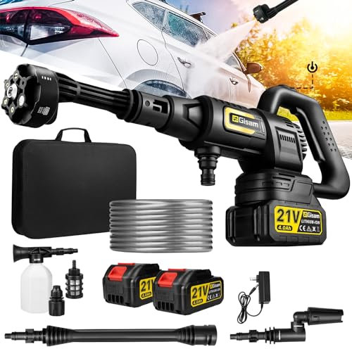 Akku Hochdruckreiniger, Pressure Washer, Druckreiniger Mobiler mit 2x4.0Ah Batterien