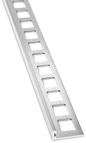D-TACK Winkelabschlussprofil Alu | Fliesenschiene zum Schutz von Belägen | Höhe 12,5 mm | Länge 2,5 m | Klassische Form aus Aluminium zum Einbetten in Kleber