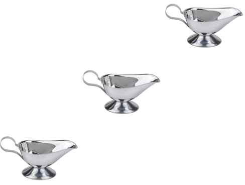COLLBATH 3 Stück Soßenboote Aus Edelstahl 140 Ml Rostfrei Angenehm Zu Haltender Griff Für Küche Und Esszimmer