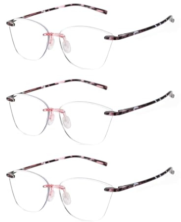 TERAISE Lunettes De Lecture Sans Monture Pour Femmes Confortables, LéGèRes Et Sans Monture Lunettes D'Ordinateur Bloquant La LumièRe Bleue