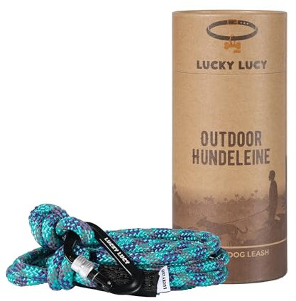 LUCKY LUCY Hundeleine 3m, für mittel & große Hunde (bis 80kg), reflektierend, mit starkem Aluminium sicherheitskarabiner, schöner Seeblau