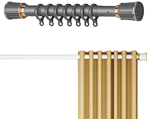 Verstellbare Spannstange, Duschvorhangstange aus Edelstahl für den Innen- und Außenbereich, rutschfest, ohne Bohren, Grau, 1,1 m, 2 m