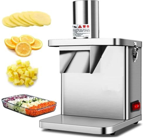 Macchina per tagliare a cubetti le verdure commerciali Macchina per tagliare a cubetti la frutta elettrica Acciaio inossidabile resistente Taglio a cubetti granulari di carote, patate e cipolle