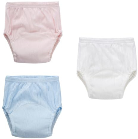 Baumwolle Töpfchentrainingshosen 4-lagig 3 Stück-pack, für Babys | Hautfreundlich, Weich, Verarbeitet, Praktische Trainingsunterwäsche im Dreierpack Zufällige Farbe