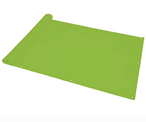 Brise-vue vert pour balcon appartement 75 cm x 1000 cm en tissu avec blocage de visibilité à 90 % et œillets