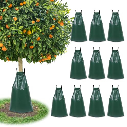 ISOISL 10 Stück Bewässerungsbeutel, 75L Bewässerungssack, UV beständigem PVC Baumbewässerungsbeutel, strapazierfähigem Baumbeutel, baumbewässerungssack für Ihre Bäume, heiße Sommer