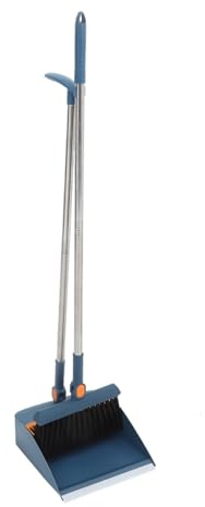 KOCKSHION 1set Broom and Dustpan Ergonomic Design for Indoor and Outdoor Cleaning Compact for Easy Storage for Home Office and Dorm Use Stainless Steel Construction