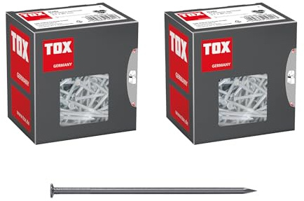 TOX Drahtstifte Nails Set, 3,1x80 mm mit Senkkopf für einfache Holzverbindungen und ebene Flächen, universelle Einsatzmöglichkeit im Innen- und Außenbereich, blanker Stahl, 2x 400 g im Karton