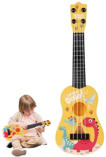 Kinder Ukulele Cartoon Style 16inch 4-Saiten-Kleinkind-Ukelele für anfänger einstellbare ergonomische frühe Bildungsbauch Gitarre, Geschenke für, Dinosauriermuster, Ukulele, Weihnachtsdekoration