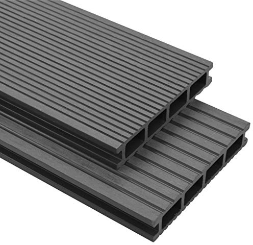INLIFE WPC Terrassendielen mit Montagezubehör 16 m² 2,2 m Grau,Heimwerkerbedarf,Baumaterialien,Fußböden & Teppichböden,Grau,273.2 KG,273802
